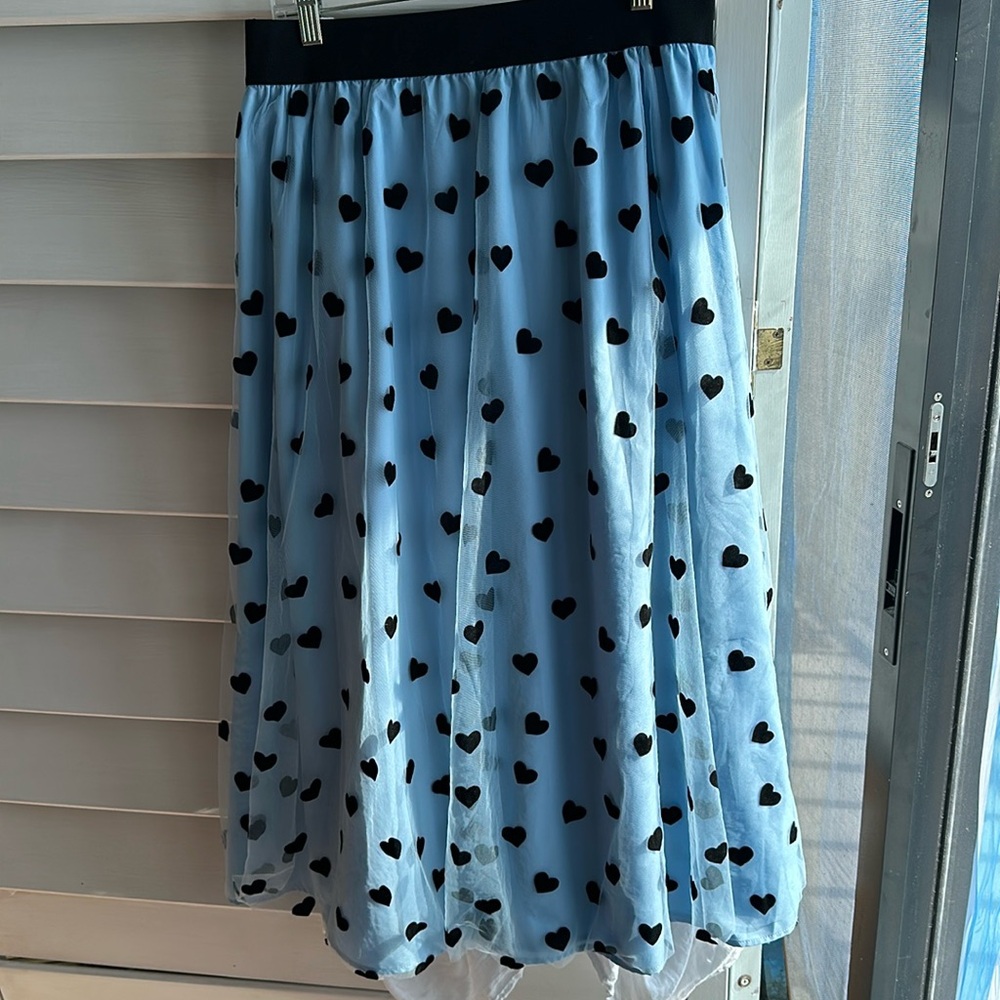 Taffeta skirt with hearts